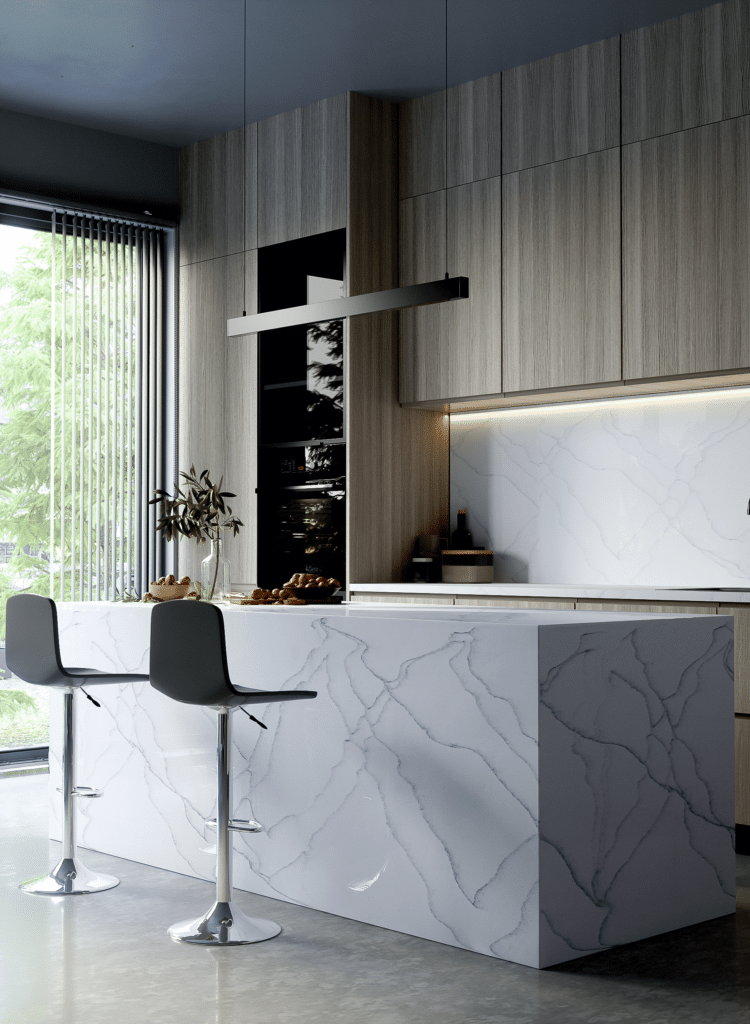 product wit marmer keuken solid surface materiaal