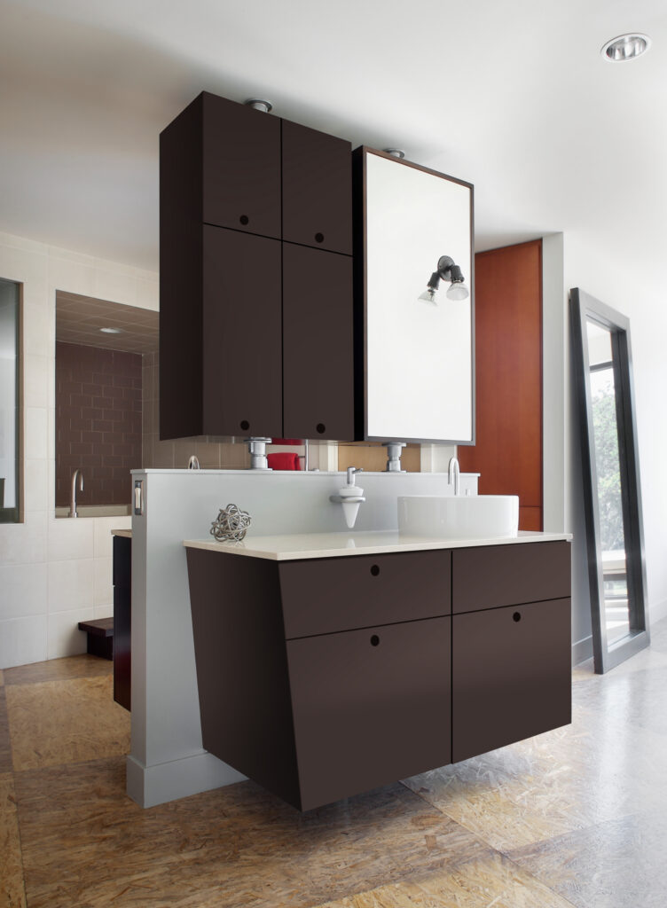 product Wastafelmeubel bruin decoratief plaatmateriaal