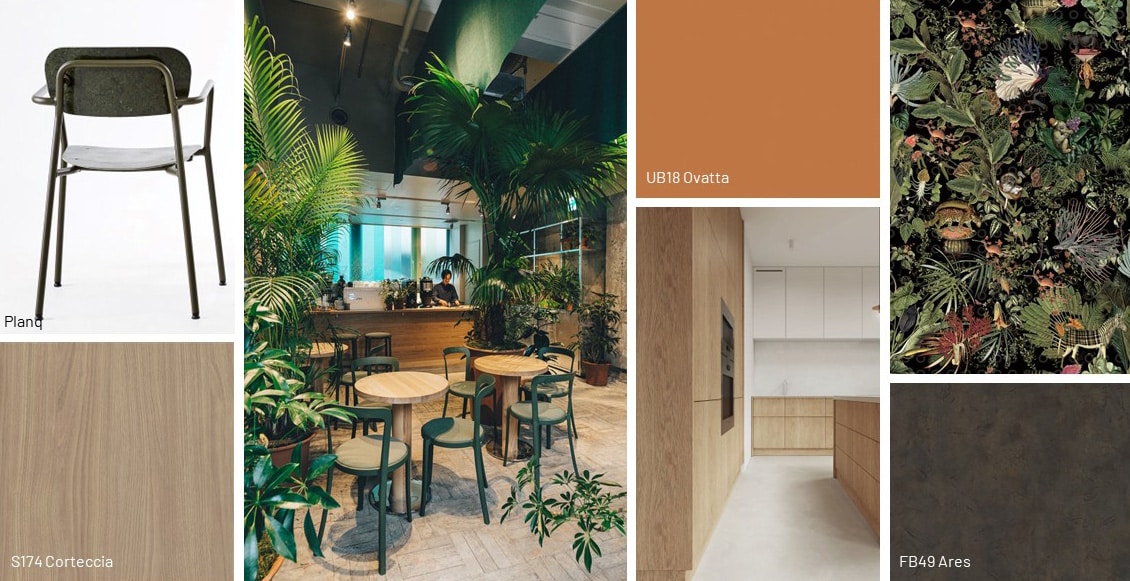 Moodboard voor DecoLounge nieuwe bedrijfspand DecoLegno