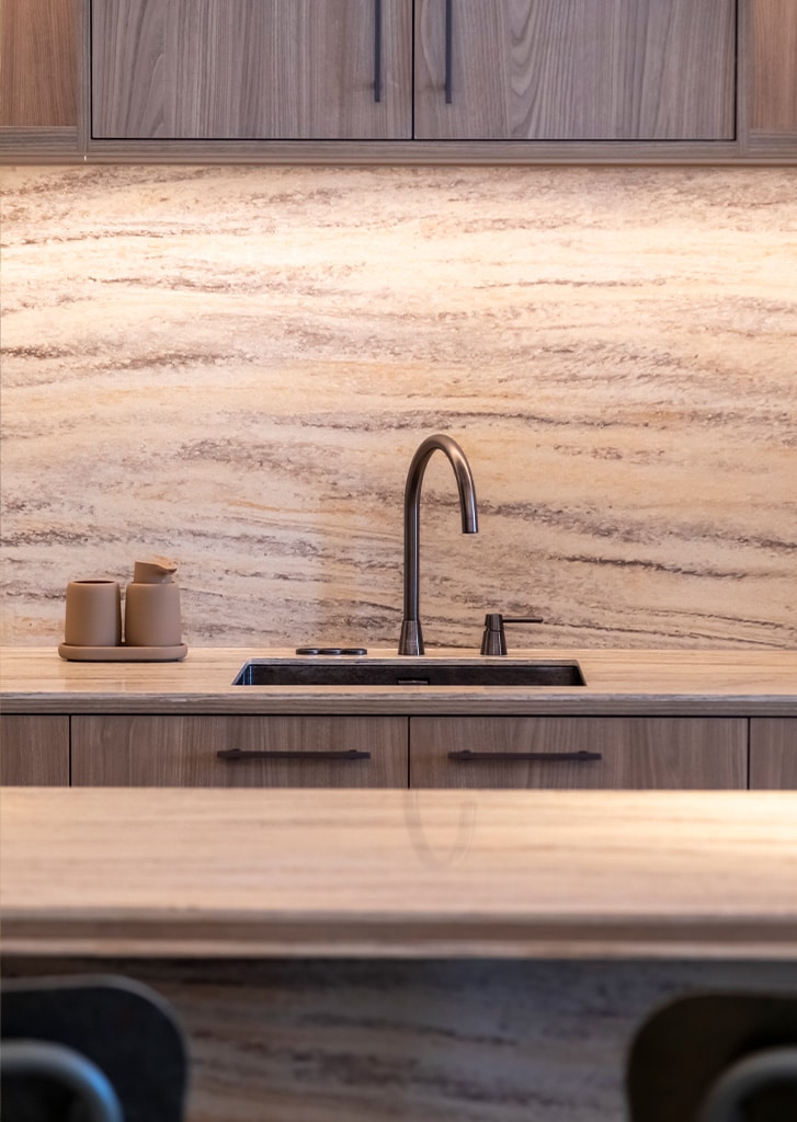 Keuken S174 Corteccia DM5053 Sahara Dune UB18 Ovatta