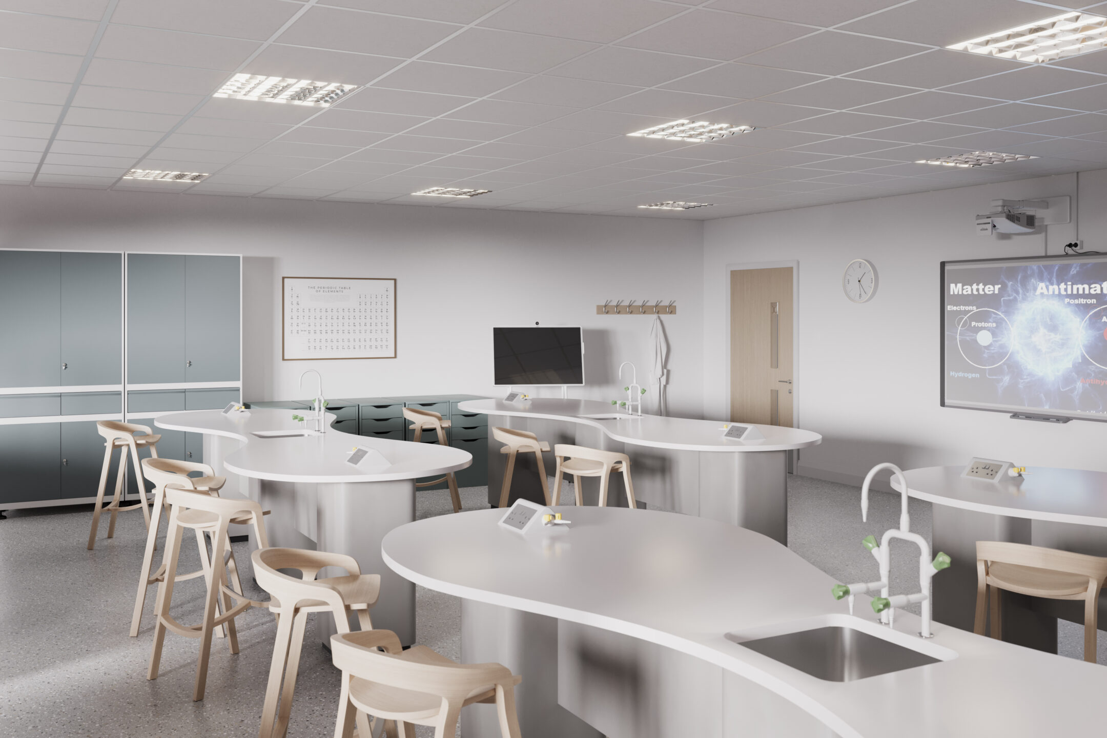 Lab met tafels van Durasein