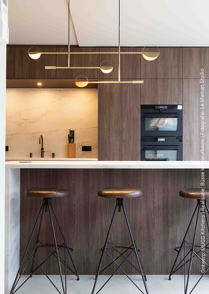 Keukendesign in notenhout LS40 Poro noce