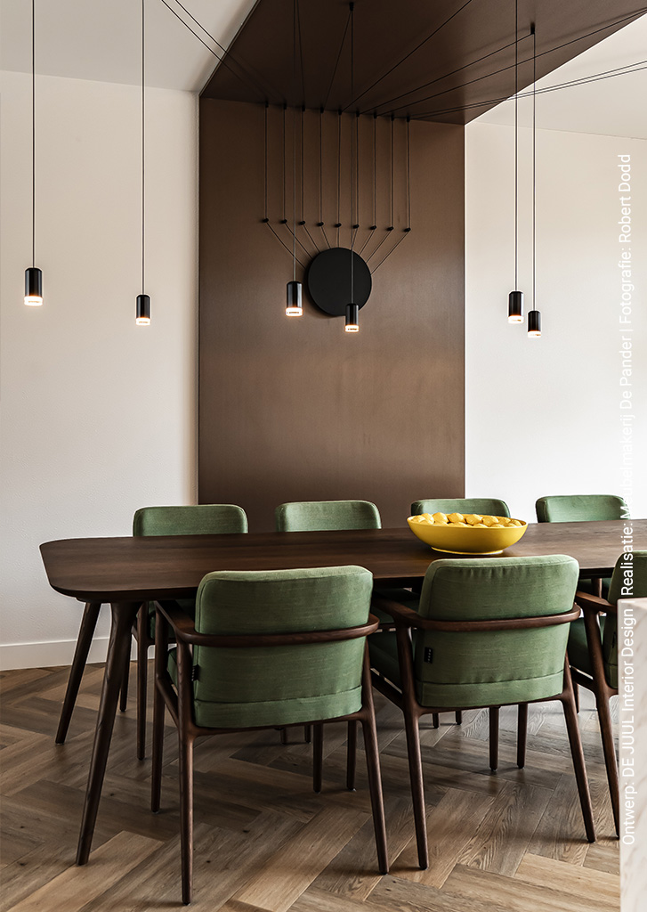 Wandafwerking uitgewerkt in de FA84 Reflex, welke warme bronzen invloeden heeft 