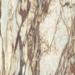 HPL-plaatmateriaal met marmerdecor in een warme kleurschakering