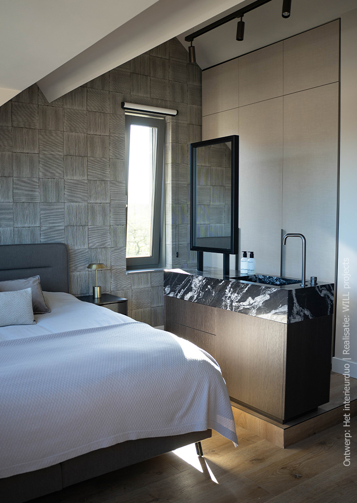 Wasmeubel in donkerbruine eikenlook S181 Quercia met voelbare nerfstructuur